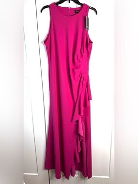 Woosea Magenta 2XL Formal Party Dress maxi bodycon sleeveless ruffle ruched